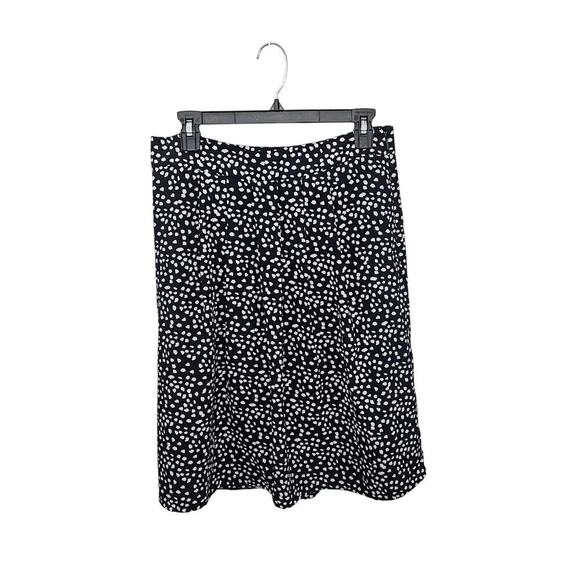 Banana Republic Navy & White Polka Dot Skirt Below the Knee Size 8 Medium - Picture 1 of 7